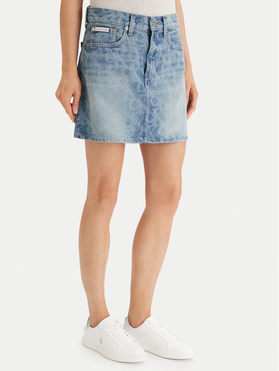 Calvin Klein Jeans Fustă de blugi 90S Mini LV147F679G Regular Fit