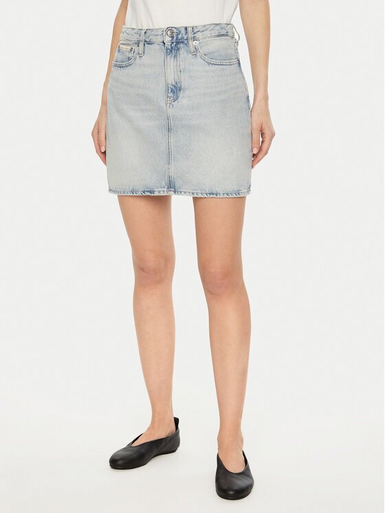 Calvin Klein Jeans Fustă de blugi J20J224534 Regular Fit