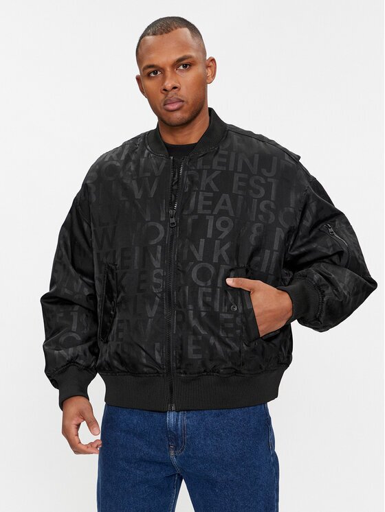Calvin Klein Jeans Geacă bomber Logo Aop J30J324658 Oversize