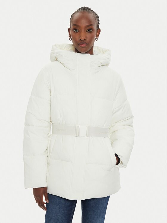 Calvin Klein Jeans Geacă de iarnă J20J224107 Écru Relaxed Fit