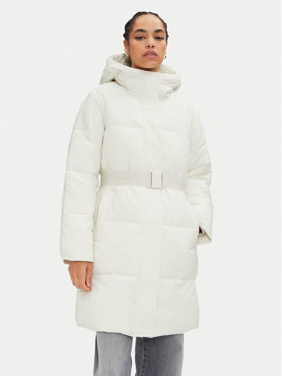 Calvin Klein Jeans Geacă de iarnă J20J224122 Écru Relaxed Fit