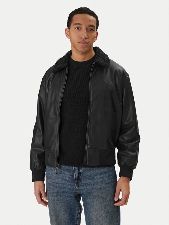 Calvin Klein Jeans Geacă din imitație de piele LV04RE403G Regular Fit
