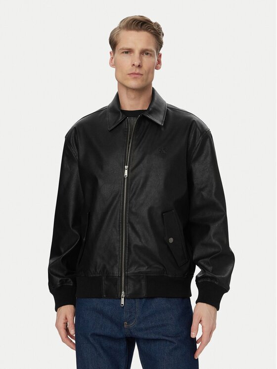 Calvin Klein Jeans Geacă din imitație de piele LV04RF403G Relaxed Fit