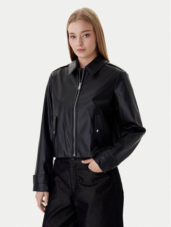 Calvin Klein Jeans Geacă din imitație de piele Moto LV047E501G Regular Fit