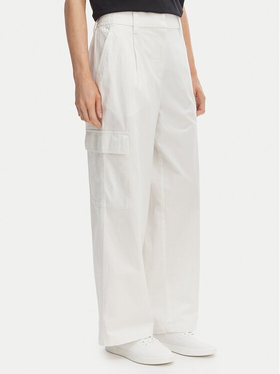 Calvin Klein Jeans Pantaloni cargo LV047F623G Écru Relaxed Fit