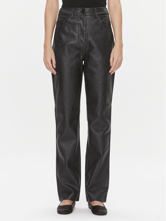 Calvin Klein Jeans Pantaloni din imitație de piele J20J222552 Straight Fit