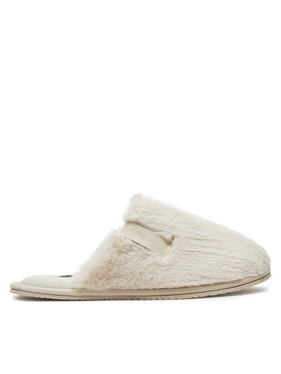 Calvin Klein Jeans Papuci de casă Hotel Slipper Fur After Glow YW0YW01593 Écru