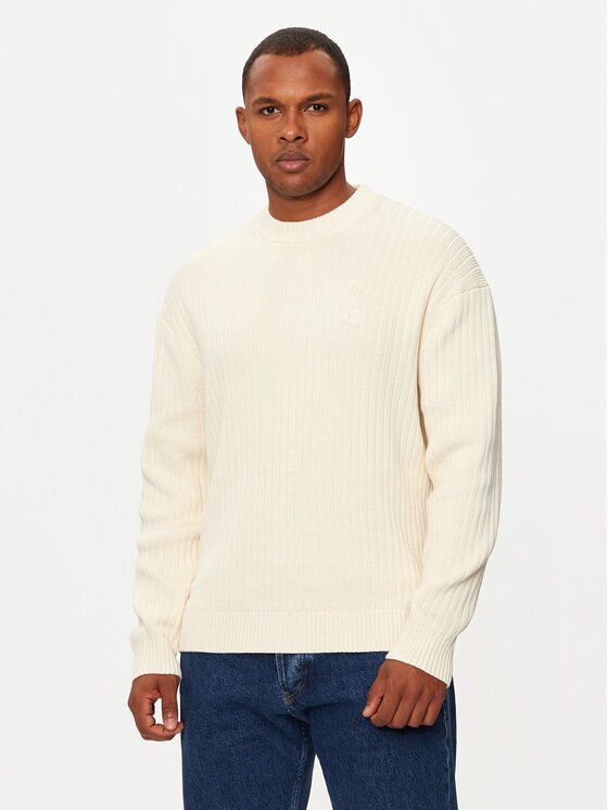 Calvin Klein Jeans Pulover J30J326193 Écru Regular Fit