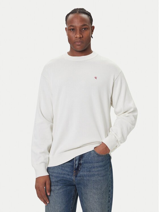 Calvin Klein Jeans Pulover LV04RC309G Écru Regular Fit