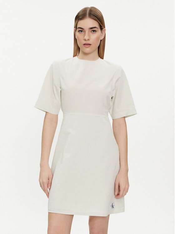 Calvin Klein Jeans Rochie de vară J20J223425 Écru Regular Fit