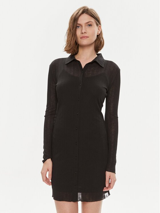 Calvin Klein Jeans Rochie tip cămașă J20J223047 Slim Fit