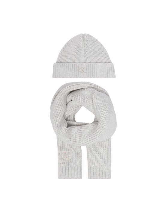 Calvin Klein Jeans Set Fular și Căciulă Knitted Scarf Beanie Giftbox LVCKFJP00N