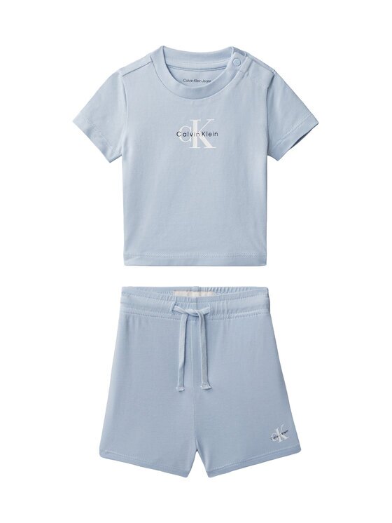 Calvin Klein Jeans Set tricou și pantaloni scurți LVCKSJI09B Albastru celest Regular Fit
