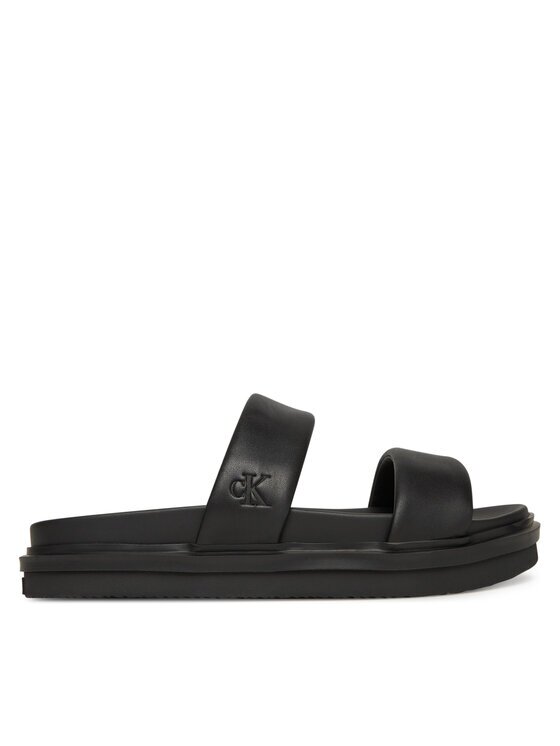 Calvin Klein Jeans Şlapi Flat Molded Doublebar Sandal Lth YM0YM01226