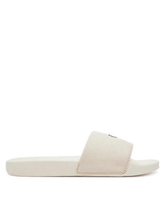 Calvin Klein Jeans Şlapi Slide Monogram Hardware YW0YW01713 Écru