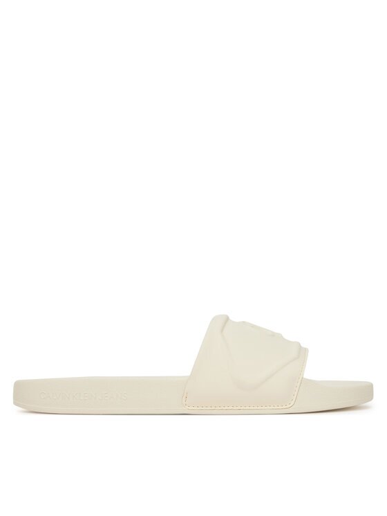 Calvin Klein Jeans Şlapi Slide Pu Hf Mg YW0YW01879 Écru