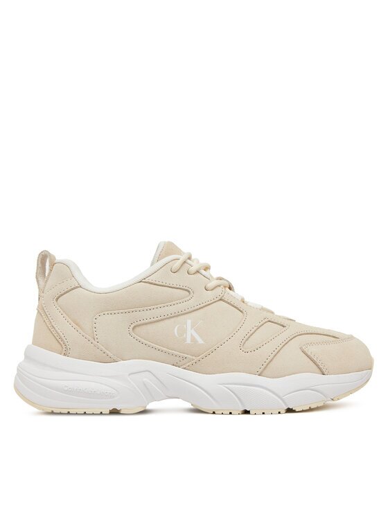 Calvin Klein Jeans Sneakers Retro Tennis Low Mg Mix Media Wn YW0YW01639 Écru