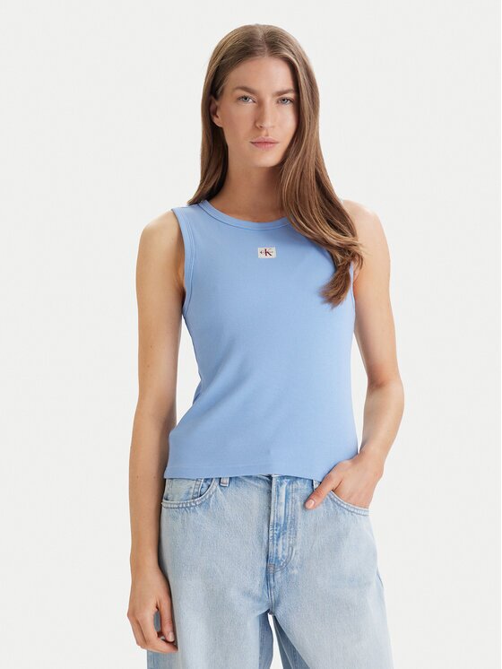 Calvin Klein Jeans Top LV047C201G Albastru celest Slim Fit