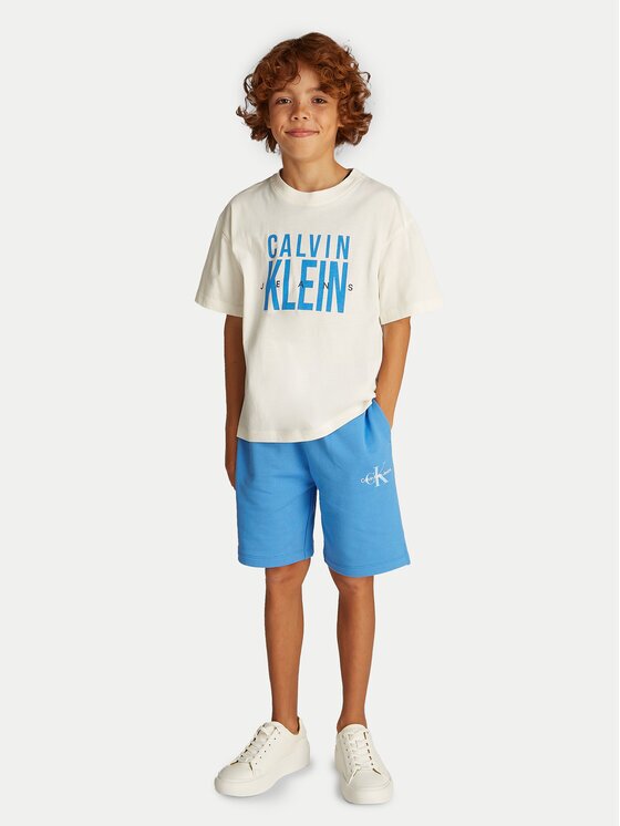 Calvin Klein Jeans Tricou Bold Graphic IB0IB02448 Écru Relaxed Fit