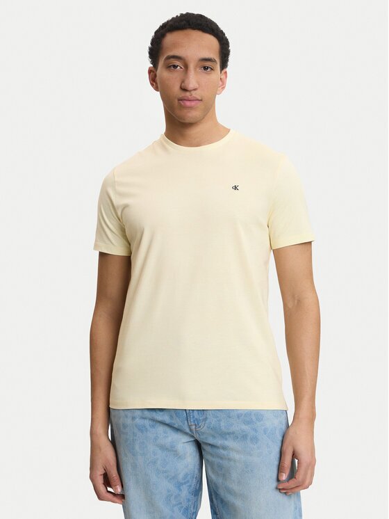 Calvin Klein Jeans Tricou Classic Monogram LV04RD254G Écru Regular Fit