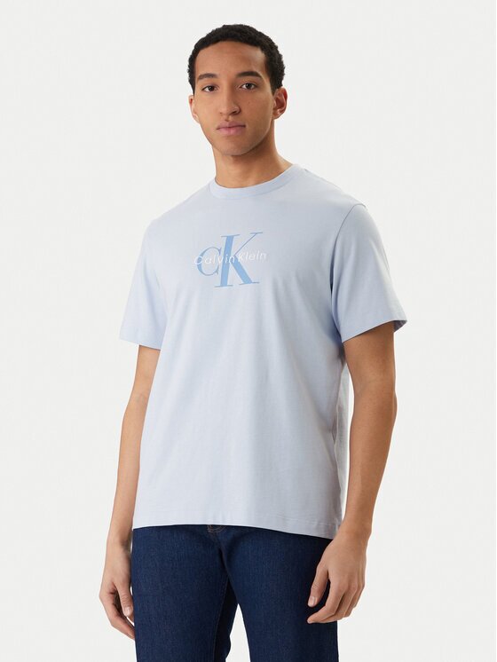 Calvin Klein Jeans Tricou Hero Monologo LV04RB862G Albastru celest Regular Fit