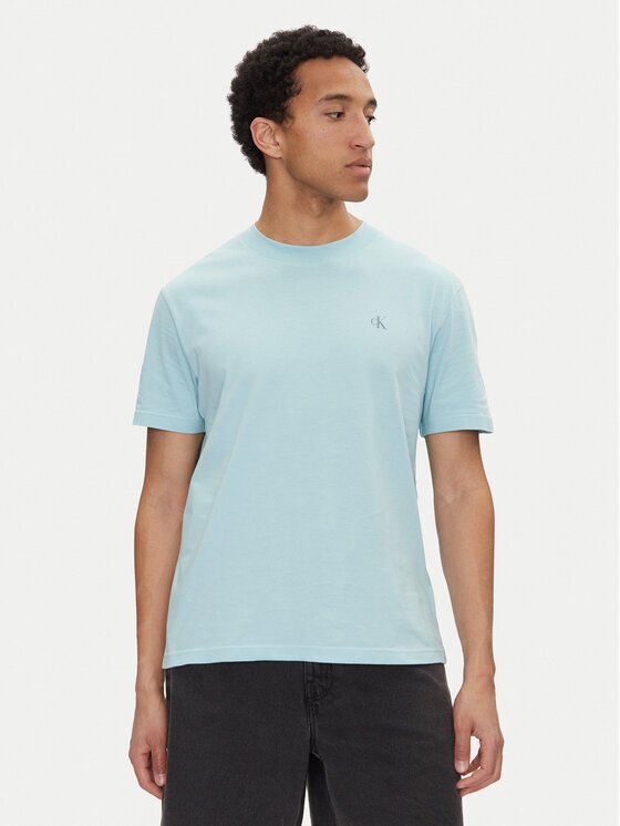 Calvin Klein Jeans Tricou Painted J30J327523 Albastru celest Regular Fit