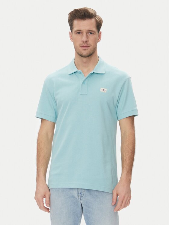 Calvin Klein Jeans Tricou polo J30J327040 Albastru celest Regular Fit