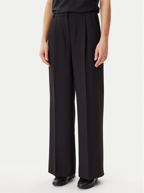 Calvin Klein Pantaloni din material Travel Twill K20K208214 Wide Leg