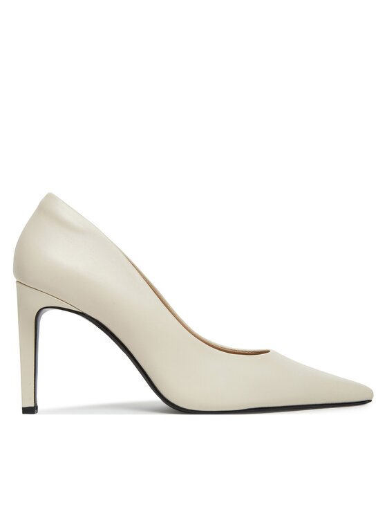 Calvin Klein Pantofi cu toc subțire Pump 90 Pointy Hw Bar Lth HW0HW02527