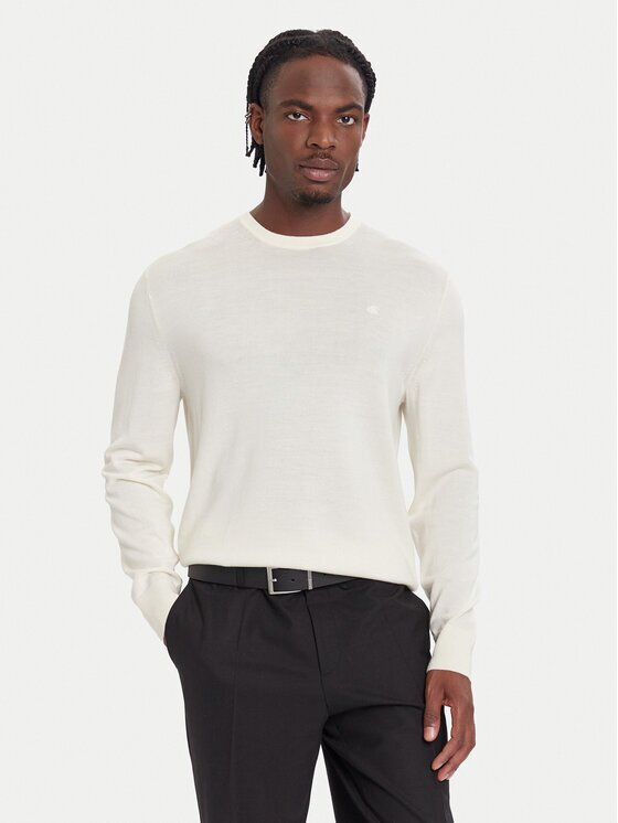 Calvin Klein Pulover LV04LB305G Écru Regular Fit