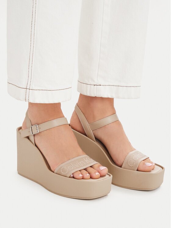 Calvin Klein Sandale Wedge 70 Sndl Webbing Lth HW0HW02882