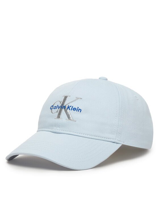 Calvin Klein Șapcă Monologo Embroidery Baseball Hat LV04K5026G Albastru celest