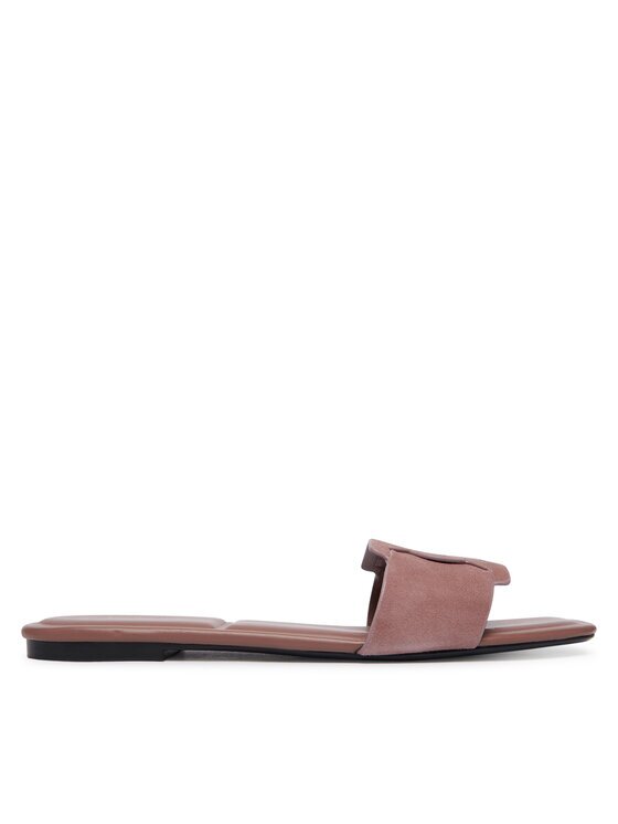 Calvin Klein Şlapi Square Flat Sndl Embl Suede HW0HW03055