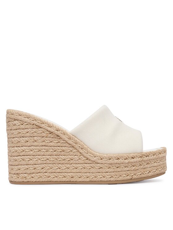 Calvin Klein Şlapi Wedge Espad 70 Canvas Mg HW0HW03282 Crem