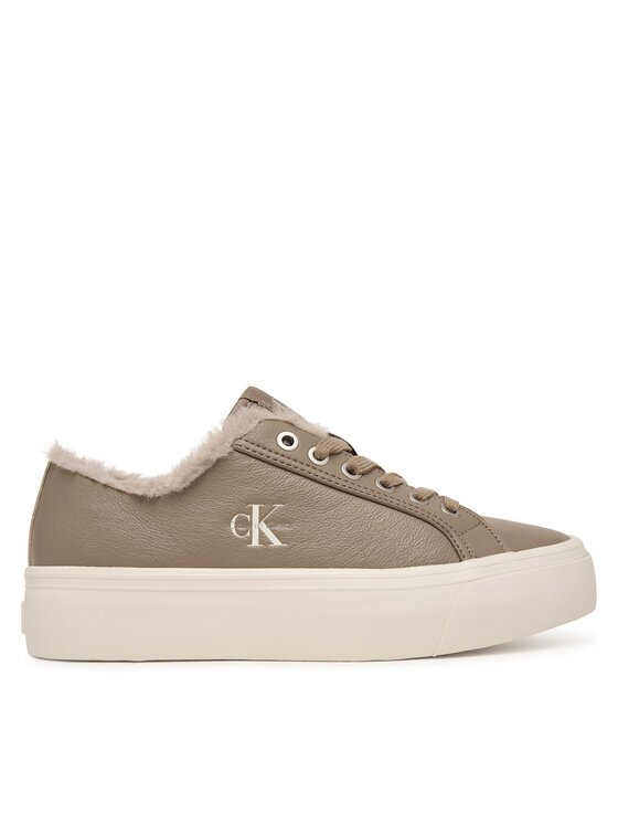 Calvin Klein Sneakers Vulc Flatf Laceup Lth Fur HW0HW03235
