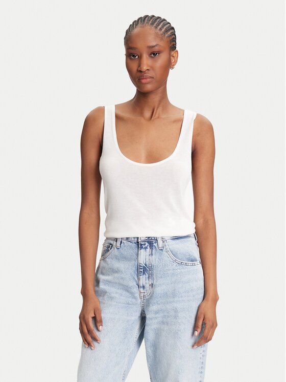 Calvin Klein Top LV044C345G Écru Regular Fit