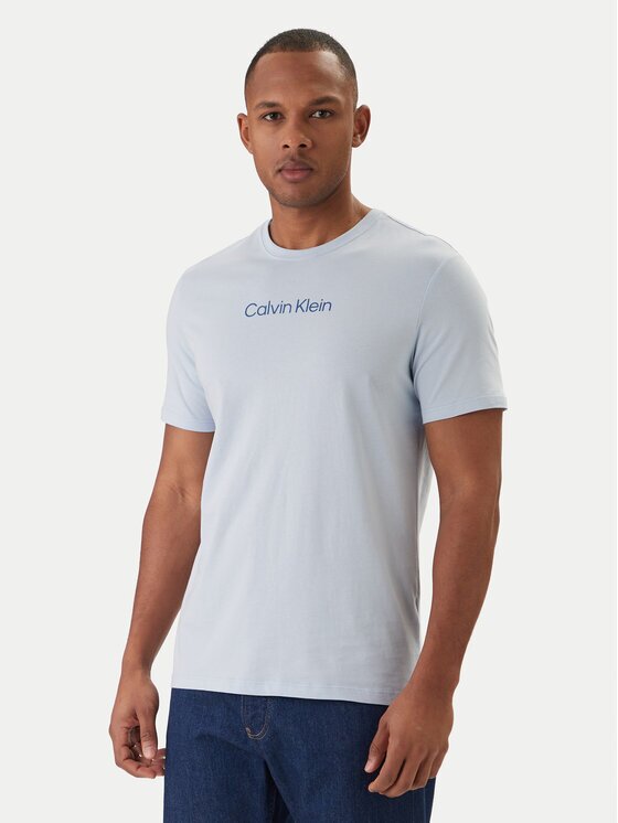 Calvin Klein Tricou Logo 30s LV04LD230G Albastru celest Regular Fit
