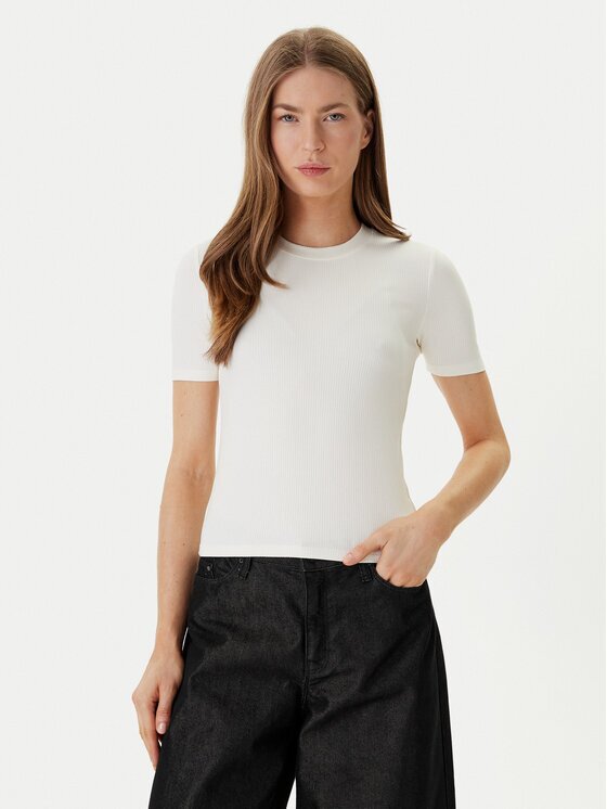 Calvin Klein Tricou LV044D246G Écru Slim Fit