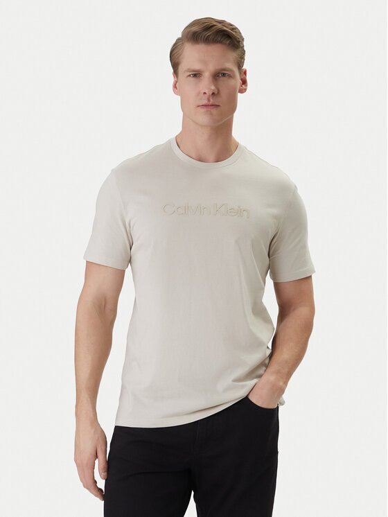 Calvin Klein Tricou LV04LF810G Écru Regular Fit