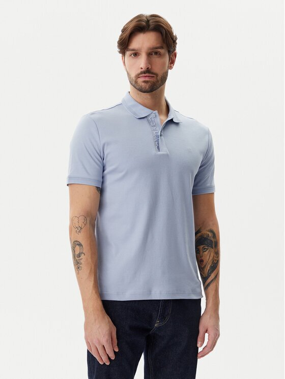 Calvin Klein Tricou polo K10K114135 Albastru celest Regular Fit