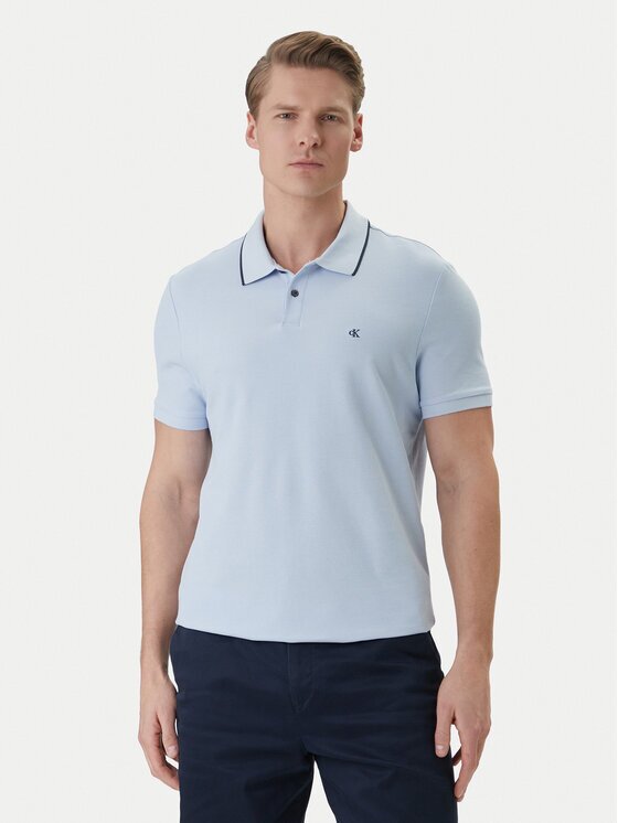 Calvin Klein Tricou polo LV04LC239G Albastru celest Regular Fit