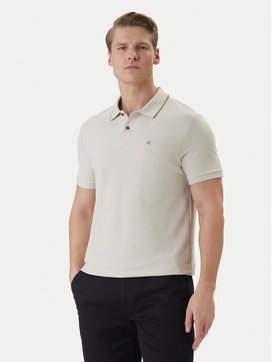 Calvin Klein Tricou polo LV04LC239G Écru Regular Fit