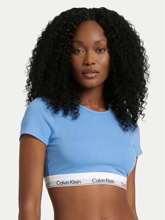 Calvin Klein Underwear Tricou LV00QF8495 Albastru celest Slim Fit