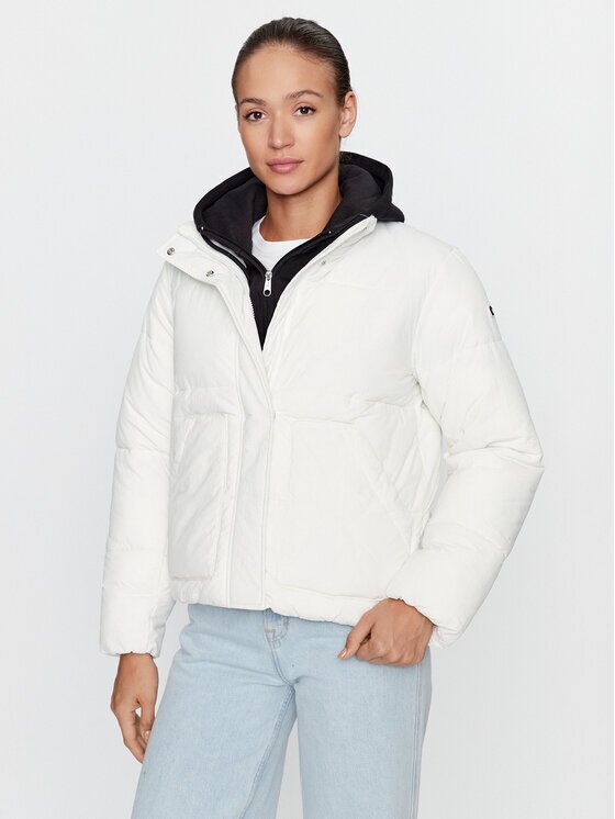 Champion Geacă Jacket 116922 Écru Custom Fit