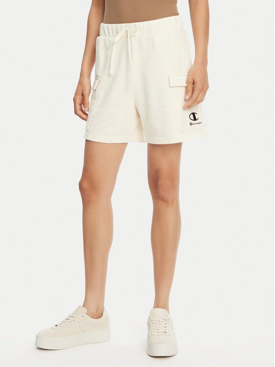 Champion Pantaloni scurți sport 118024 Écru Standard Fit