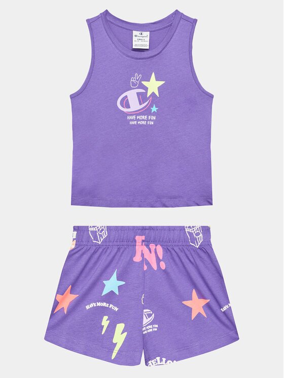 Champion Set tricou și pantaloni scurți 404680 Regular Fit