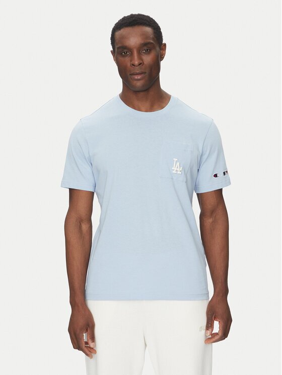 Champion Tricou 221038 Albastru celest Regular Fit