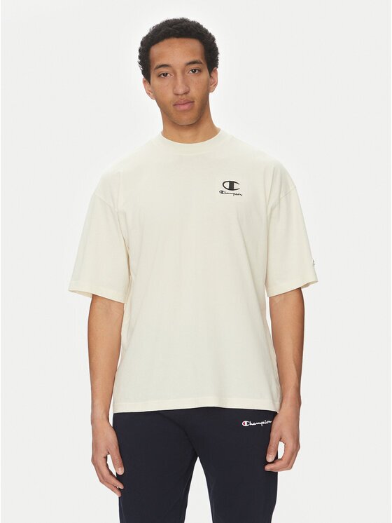 Champion Tricou 221257 Écru Regular Fit