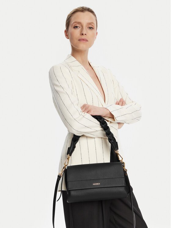 COCCINELLE Geantă BOHEME GRANA DOUBLE Negru