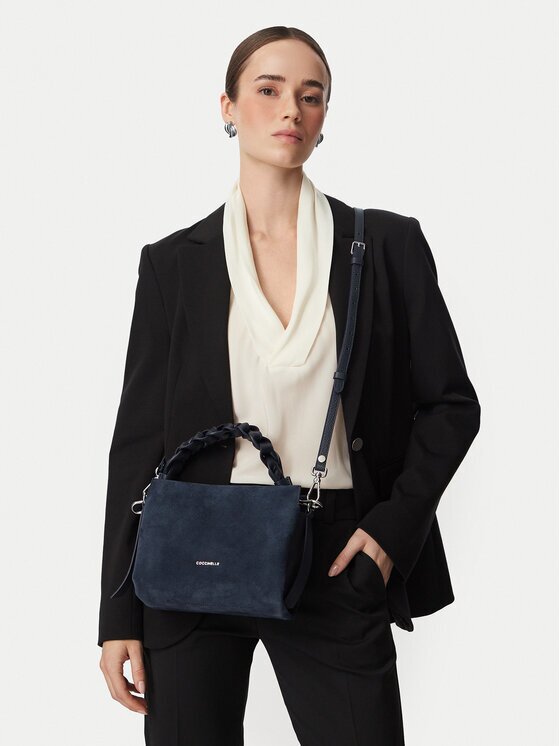 COCCINELLE Geantă P6P Boheme Suede Bimaterial E1 P6P 58 01 01 Bleumarin